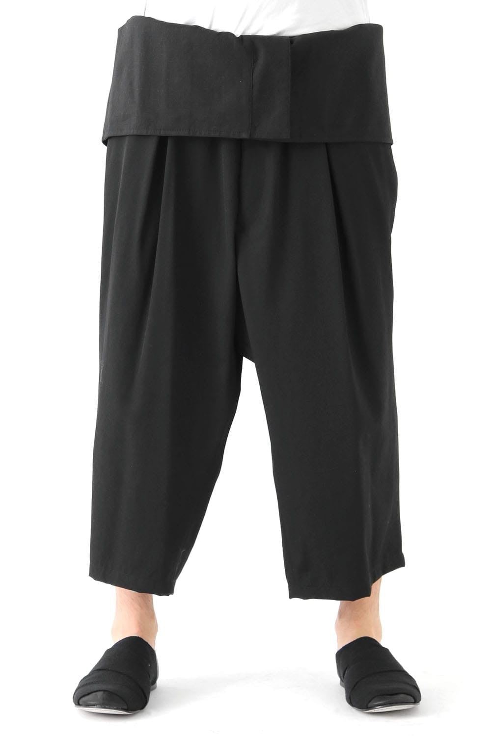 High Waist Pants Wrinkled Gabardine