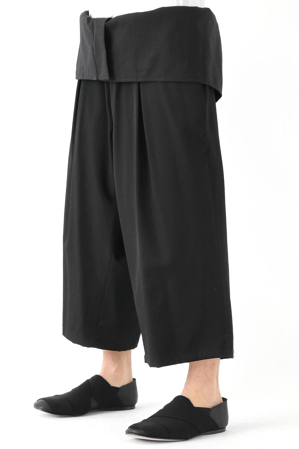 High Waist Pants Wrinkled Gabardine