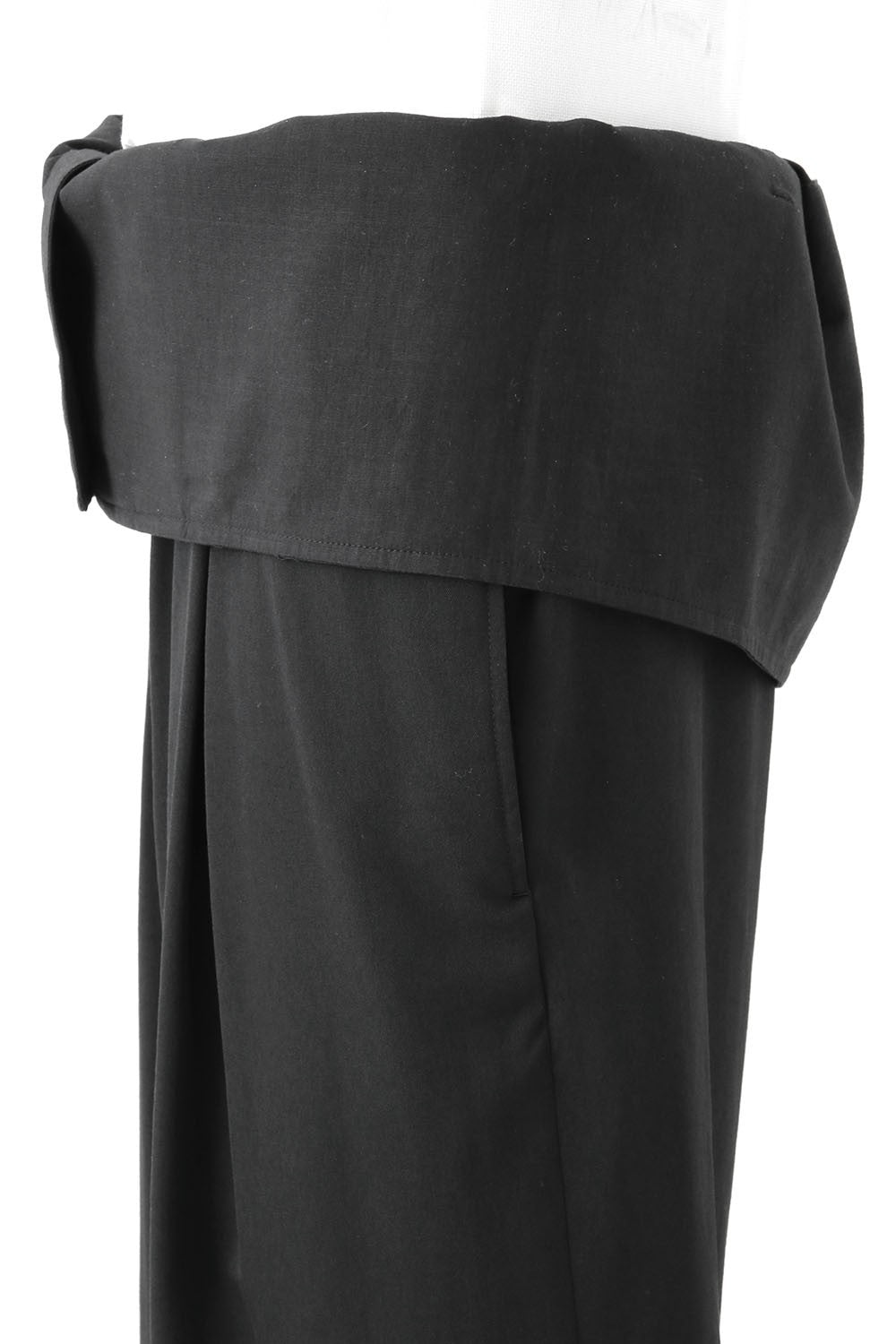 High Waist Pants Wrinkled Gabardine