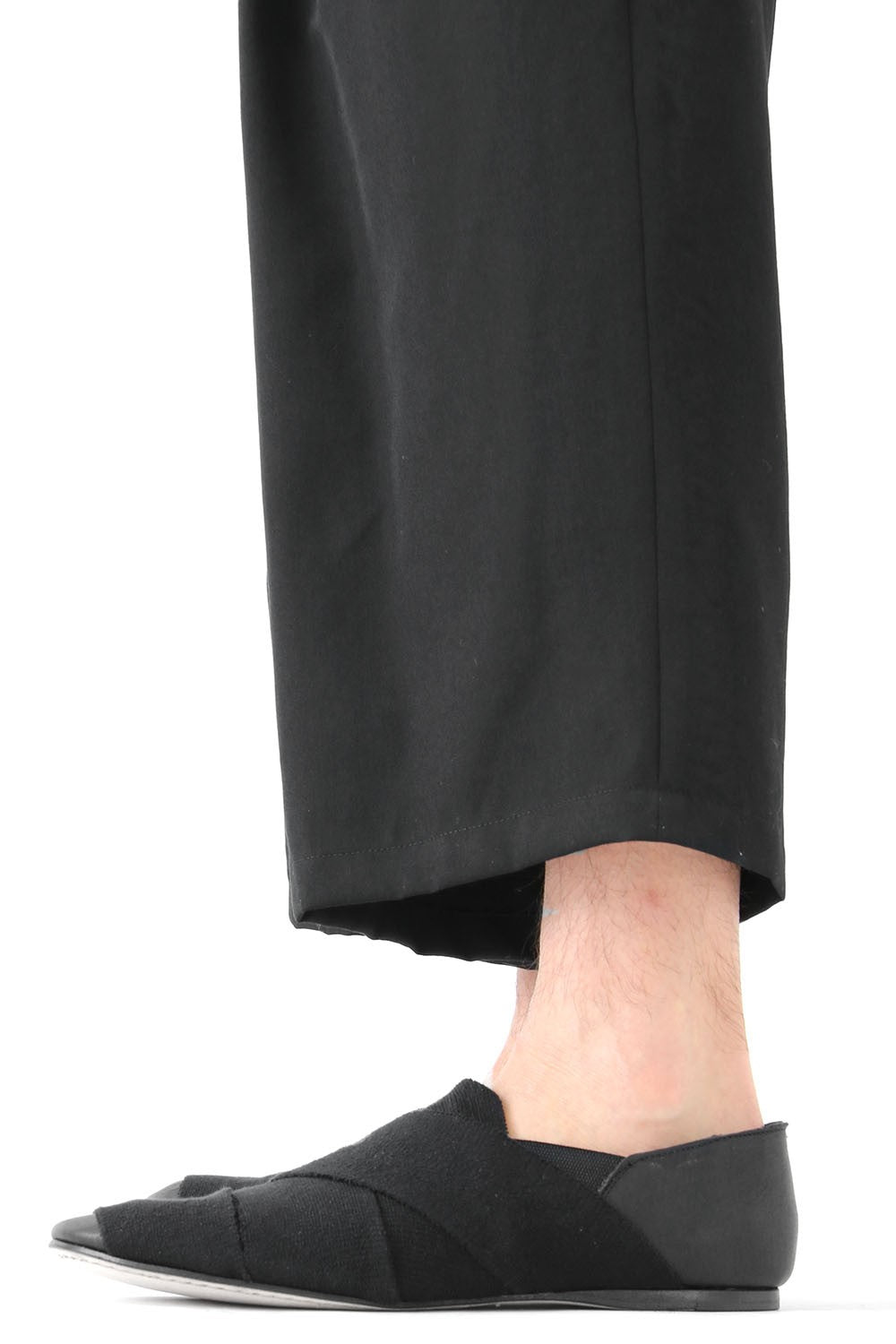 High Waist Pants Wrinkled Gabardine