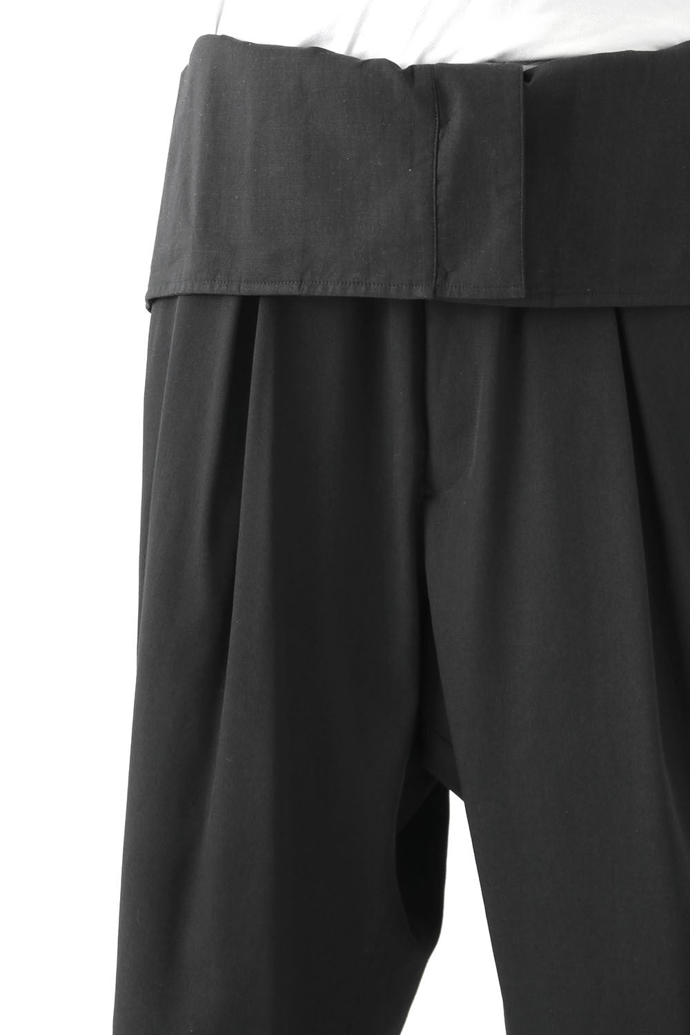 High Waist Pants Wrinkled Gabardine