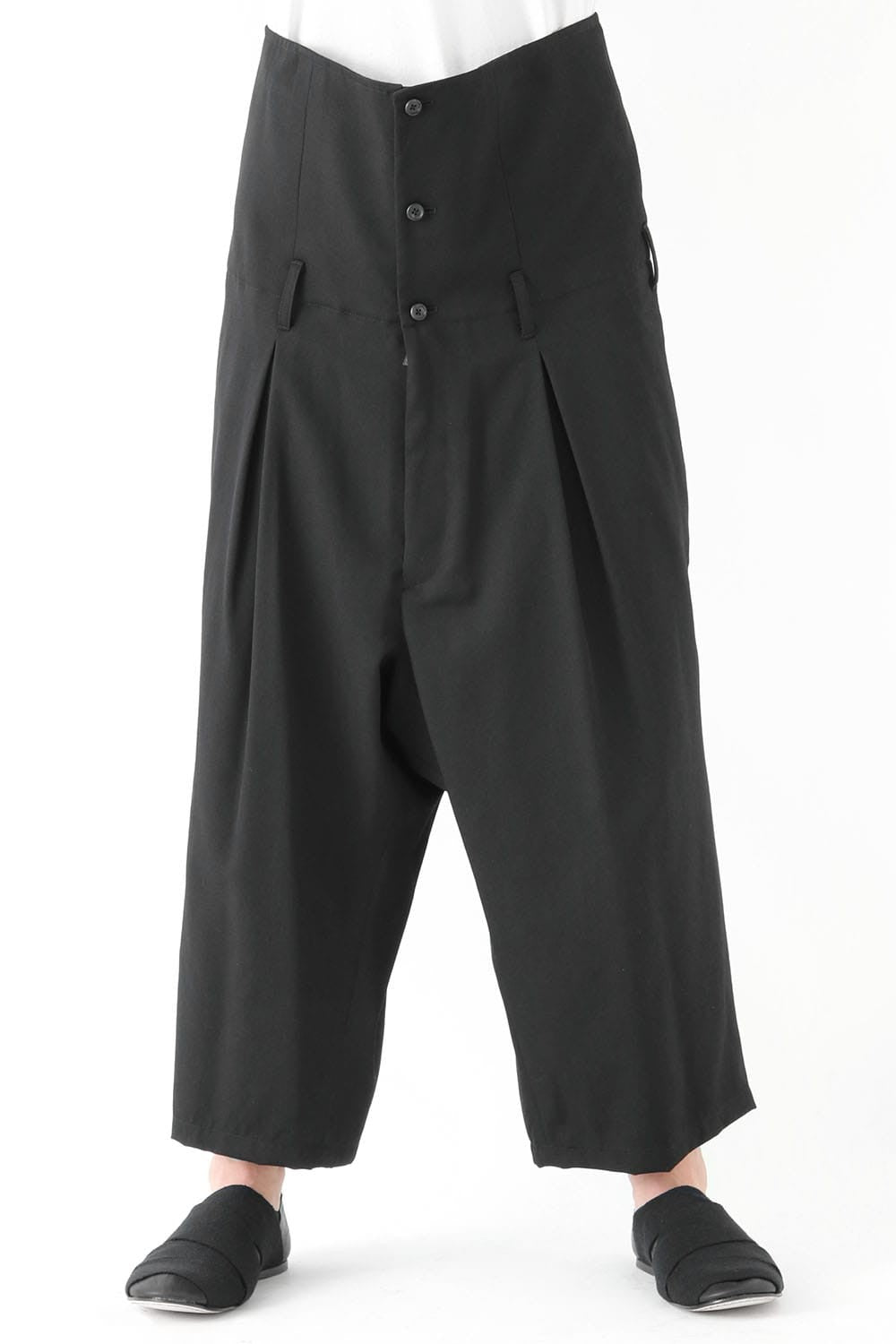 High Waist Pants Wrinkled Gabardine