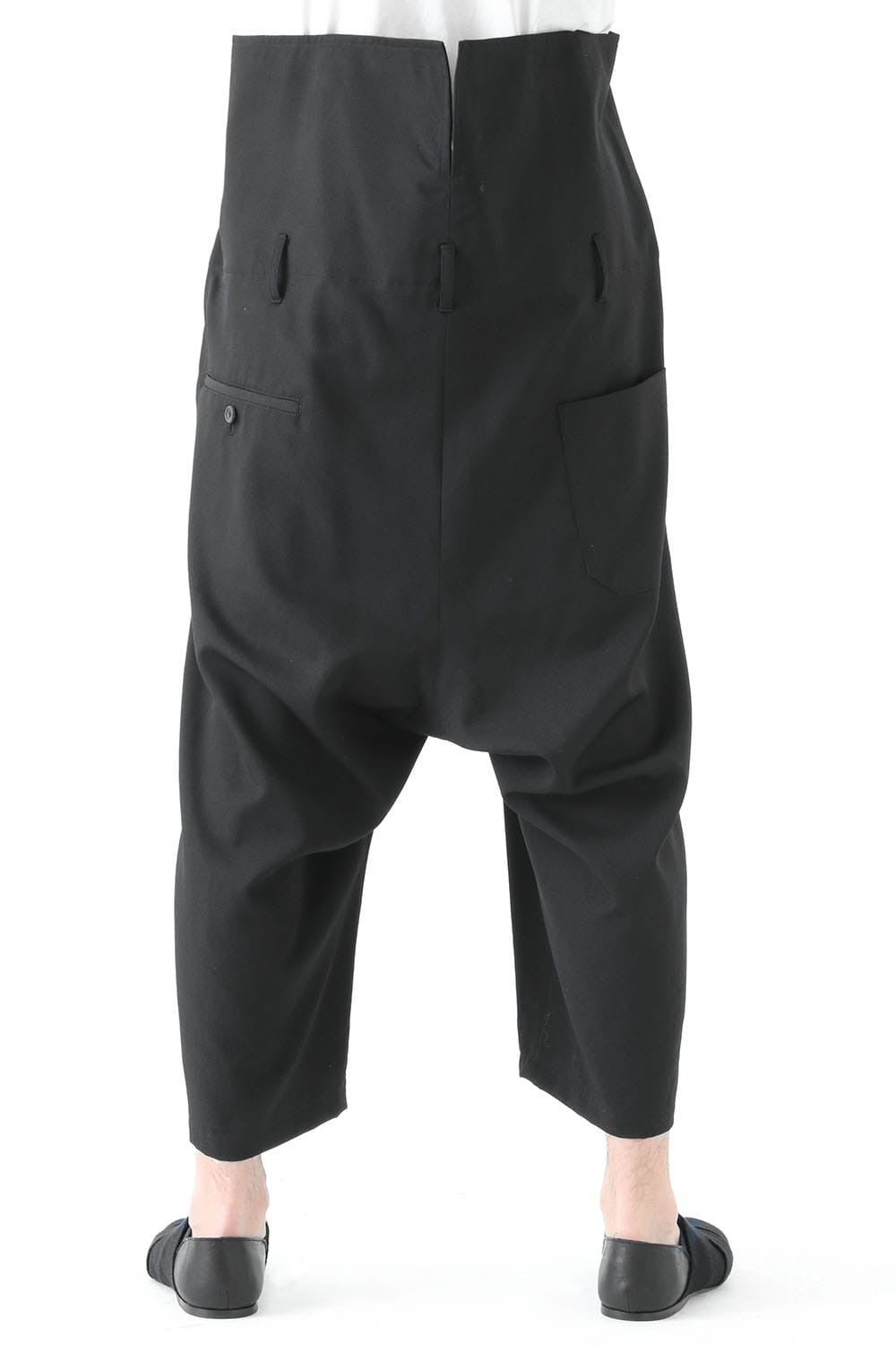 High Waist Pants Wrinkled Gabardine