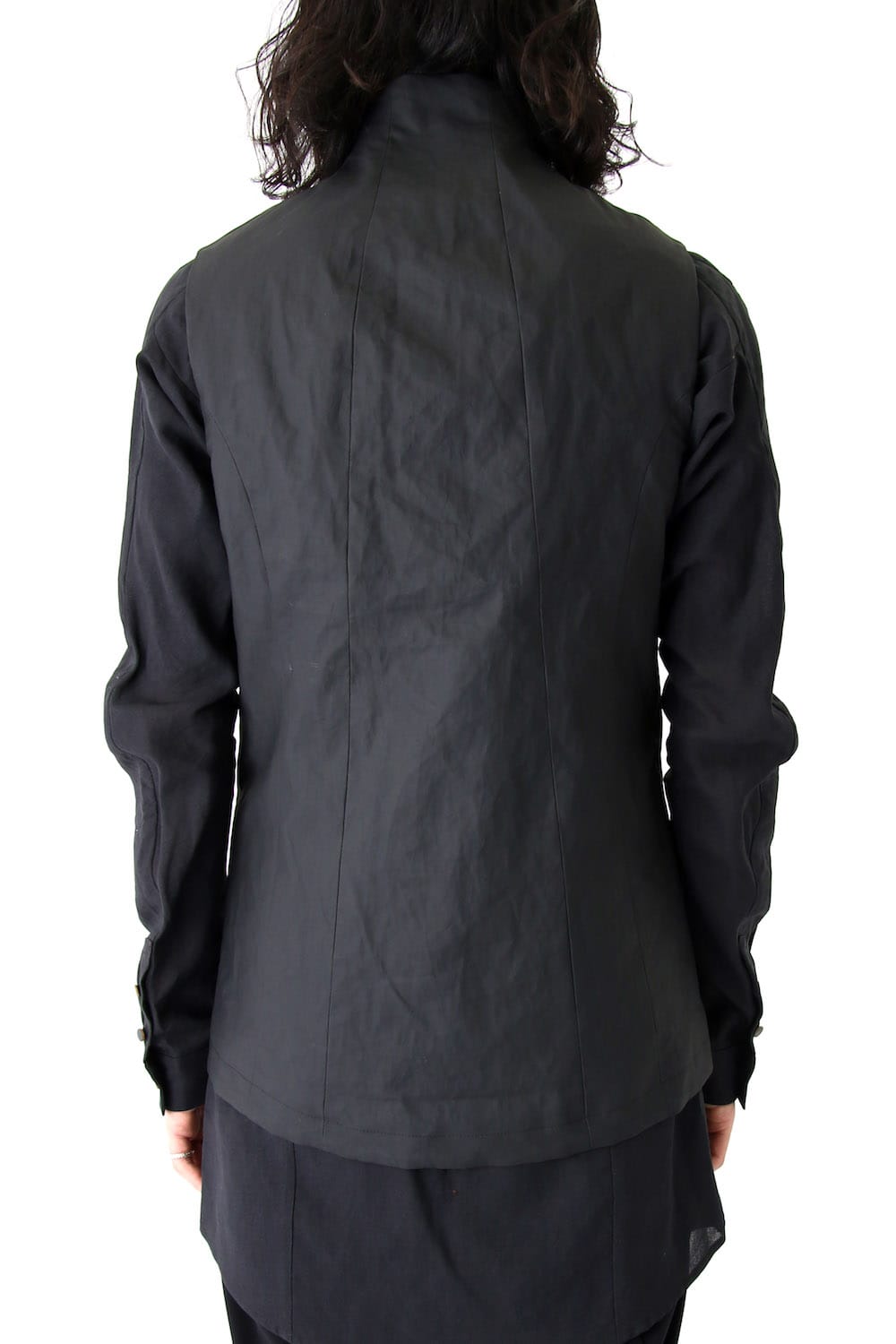 Vest Linen Coated Polyurethane Black