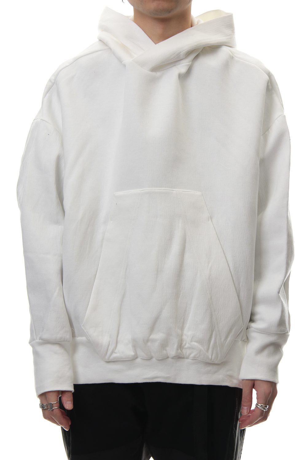 SEAMED SLEEVE PRINT HOODIE Off