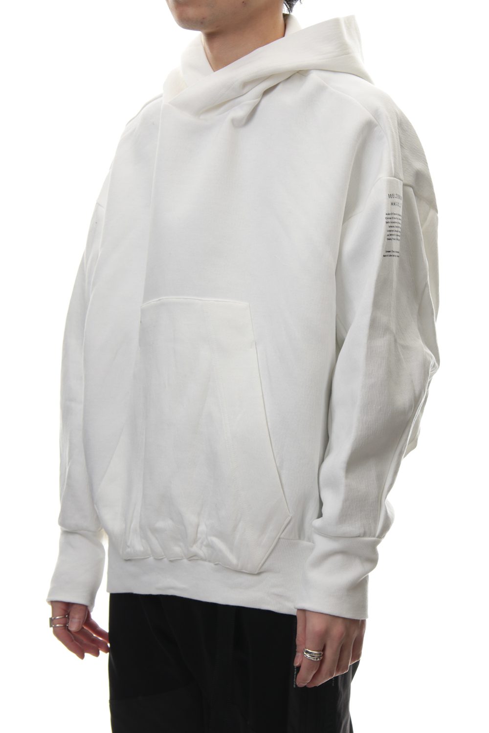 SEAMED SLEEVE PRINT HOODIE Off