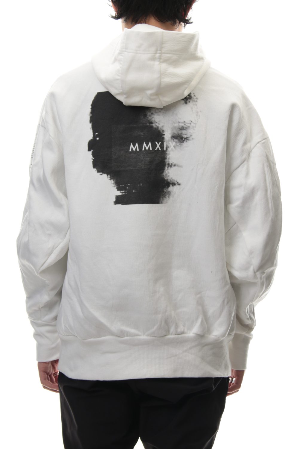 SEAMED SLEEVE PRINT HOODIE Off