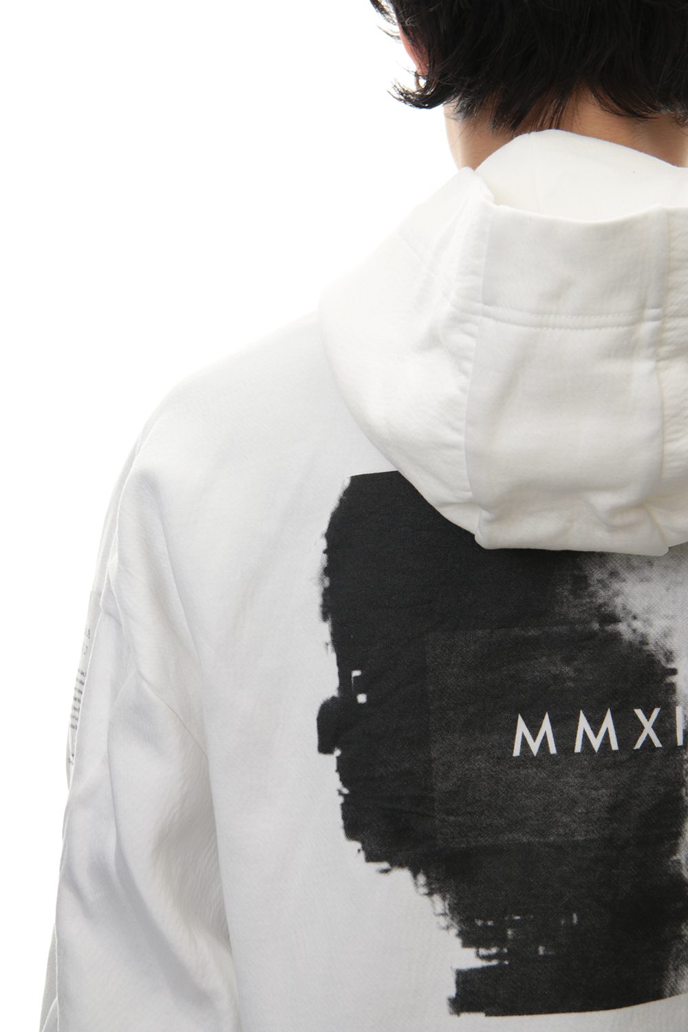 SEAMED SLEEVE PRINT HOODIE Off