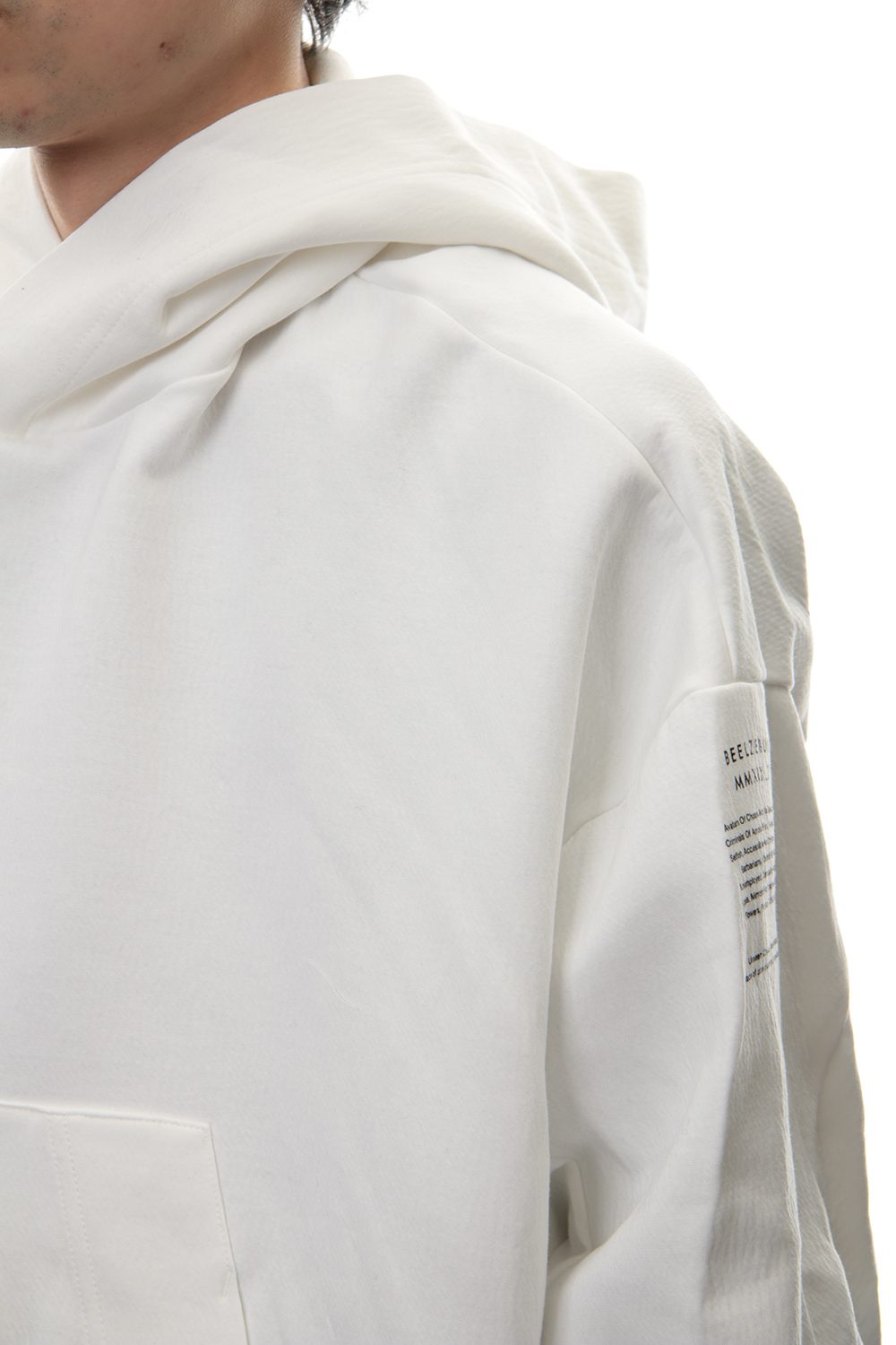 SEAMED SLEEVE PRINT HOODIE Off