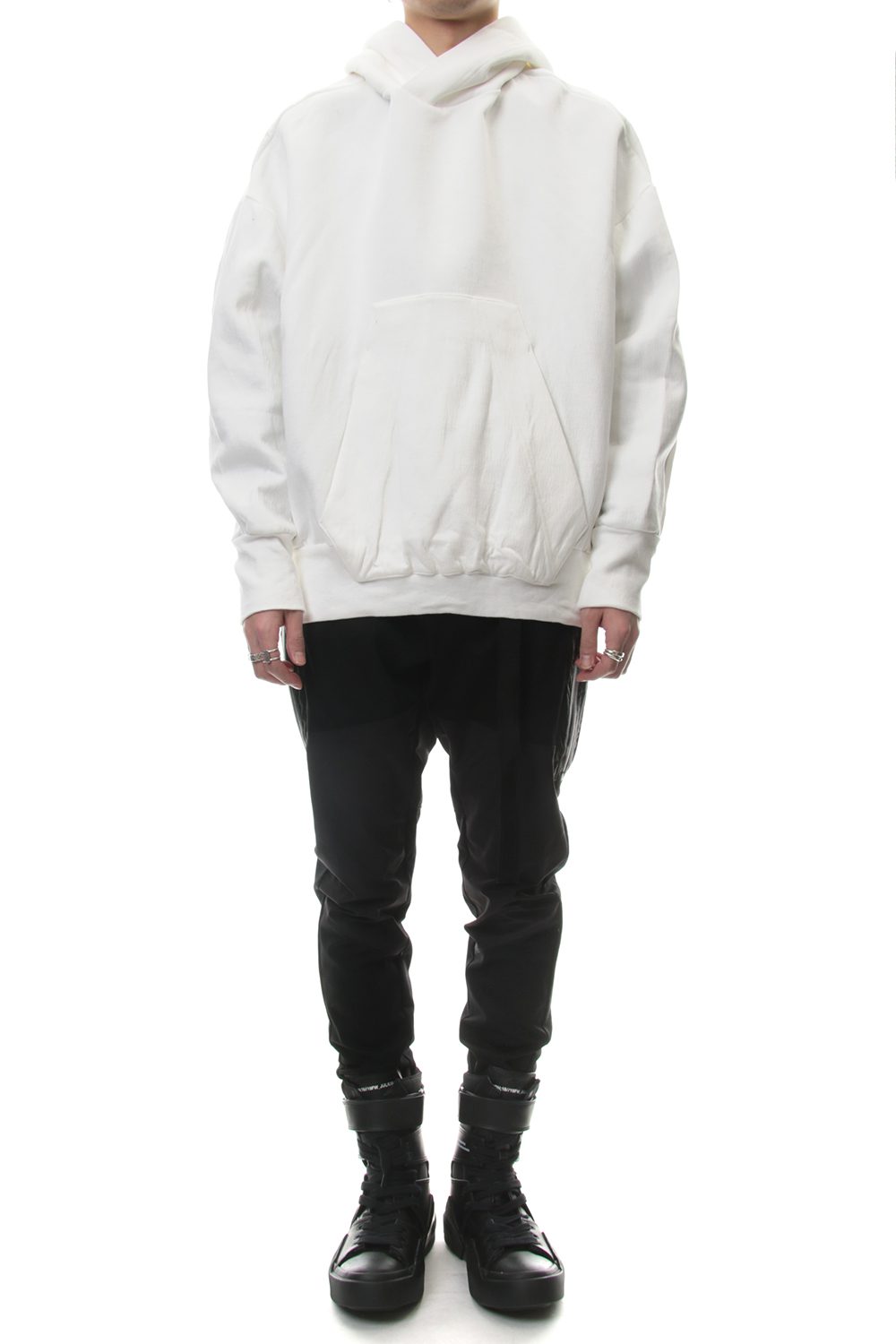 SEAMED SLEEVE PRINT HOODIE Off