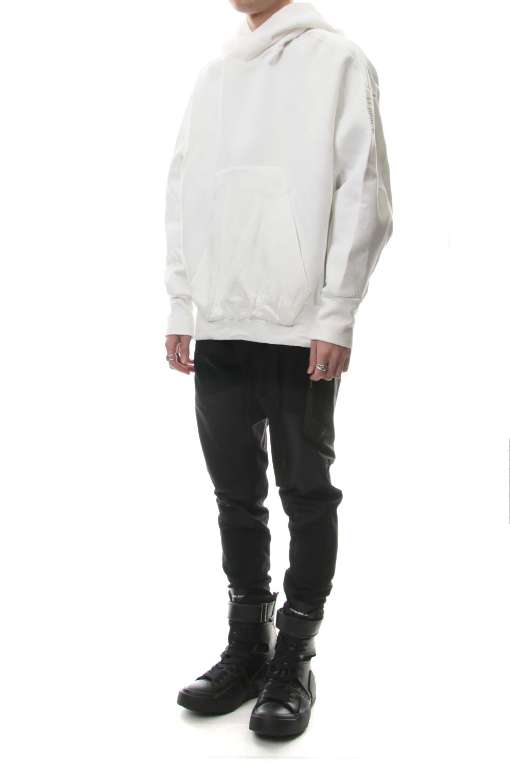 SEAMED SLEEVE PRINT HOODIE Off