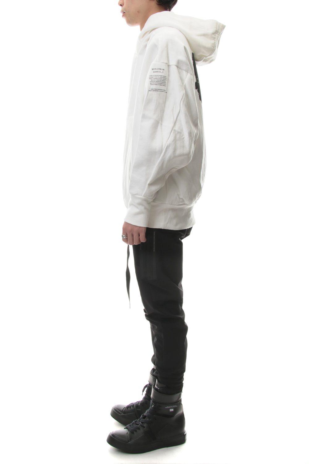 SEAMED SLEEVE PRINT HOODIE Off