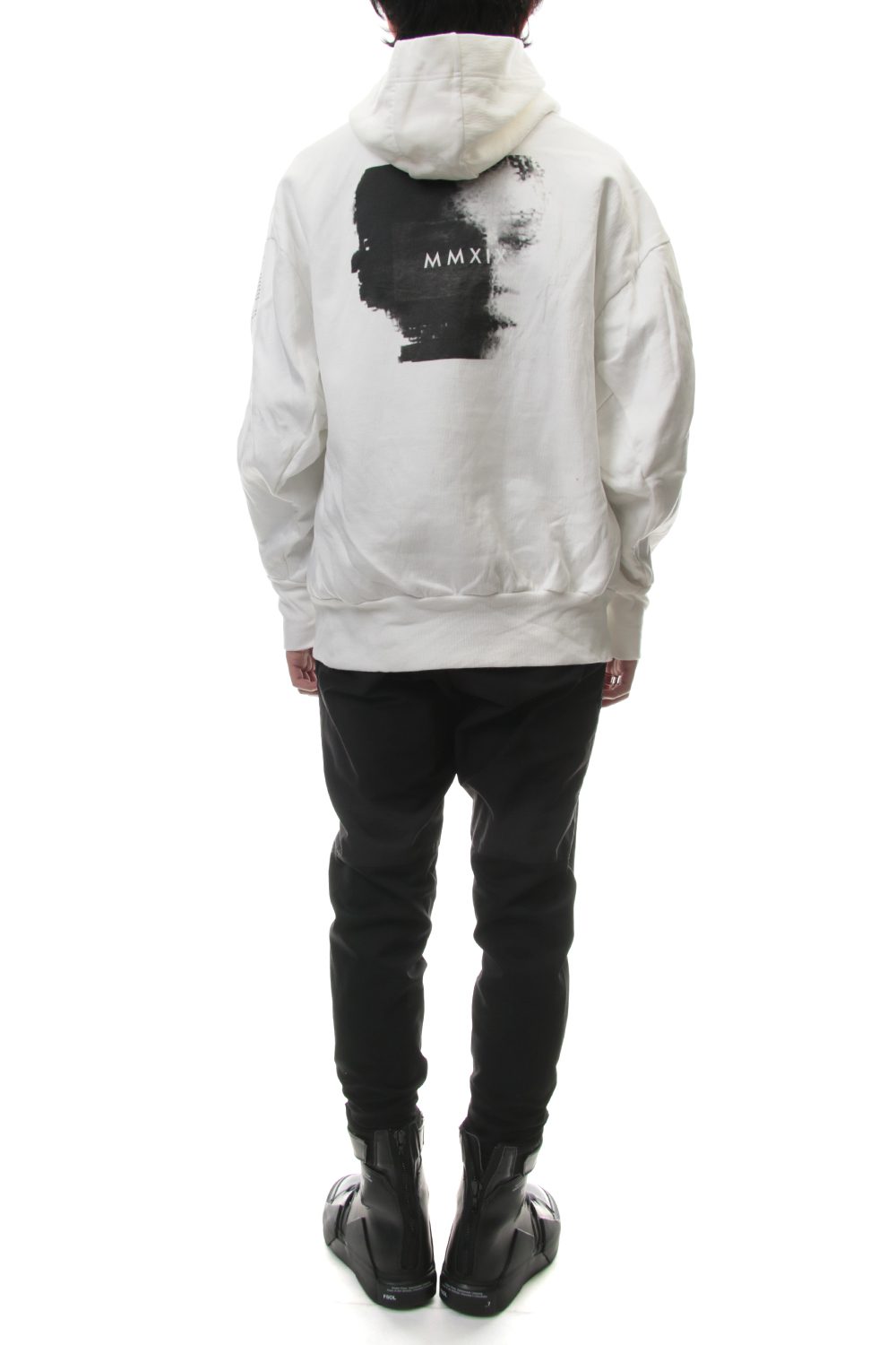 SEAMED SLEEVE PRINT HOODIE Off