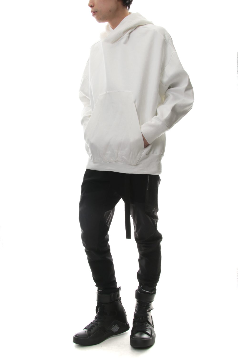 SEAMED SLEEVE PRINT HOODIE Off