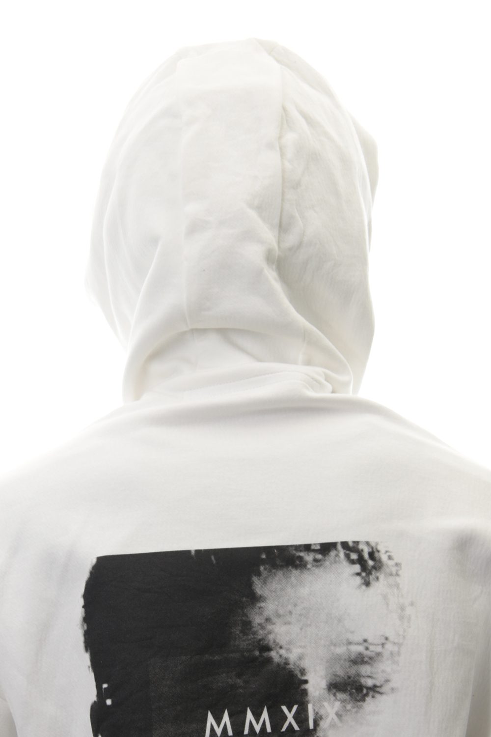 SEAMED SLEEVE PRINT HOODIE Off