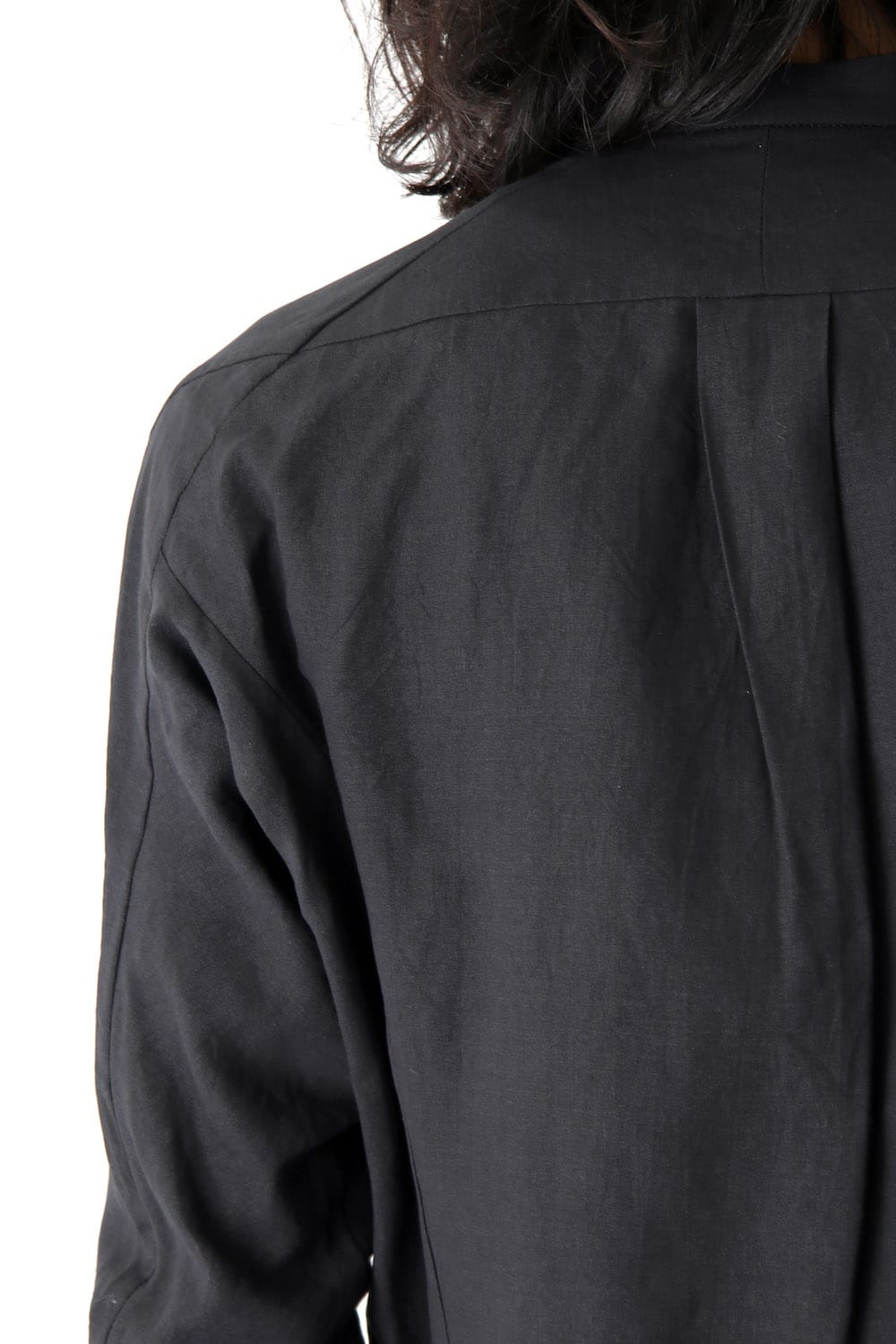 Long Shirt Washi Washer Finish Black