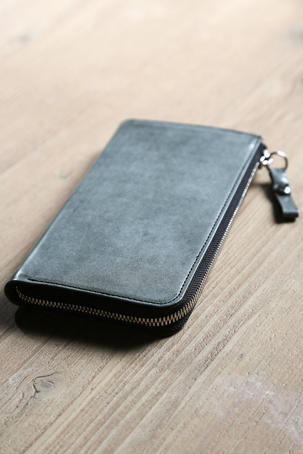 Tower Wallet - Horse leather from Aomori wax press Black