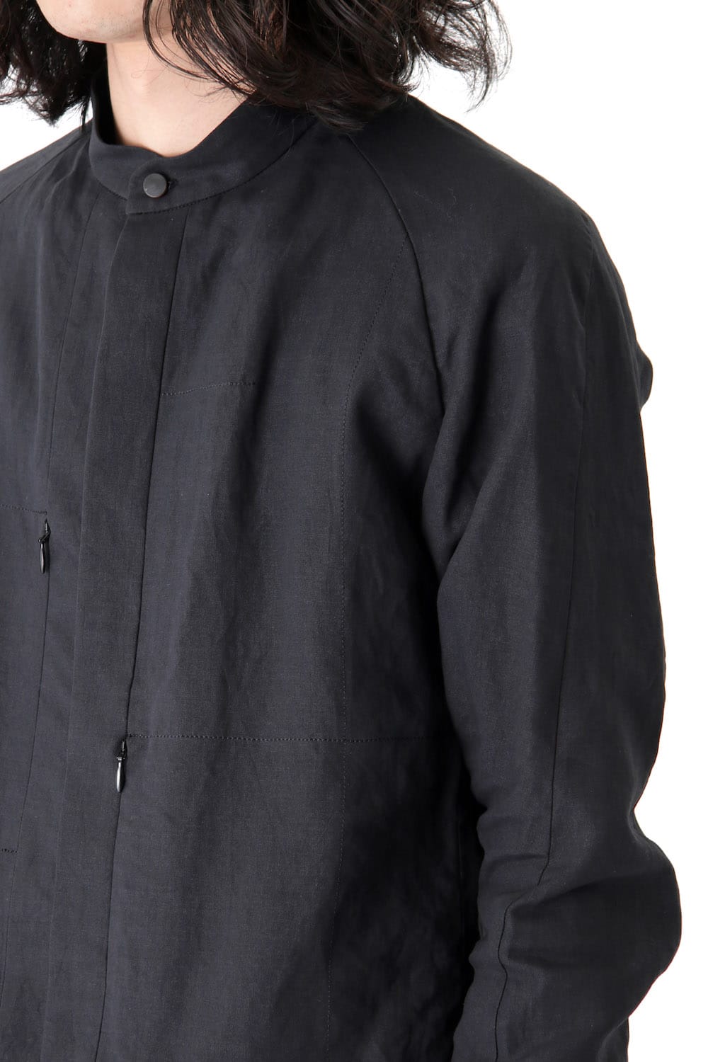 Long Shirt Washi Washer Finish Black