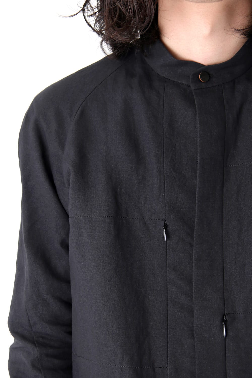 Long Shirt Washi Washer Finish Black