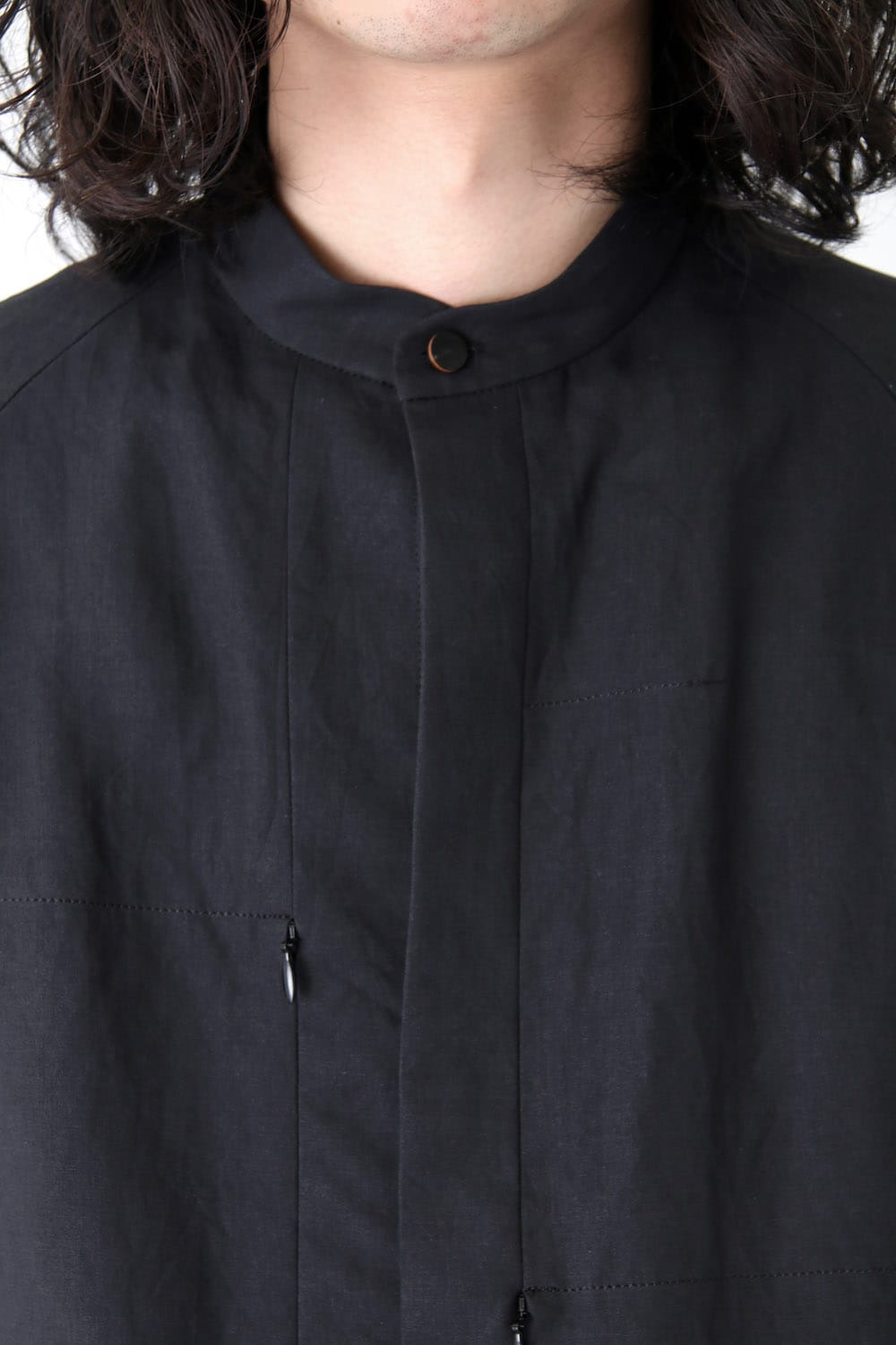 Long Shirt Washi Washer Finish Black