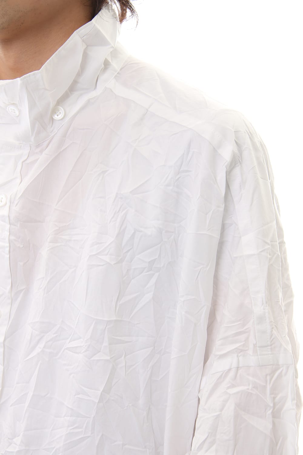 Wrinkle processing Stand Shirt