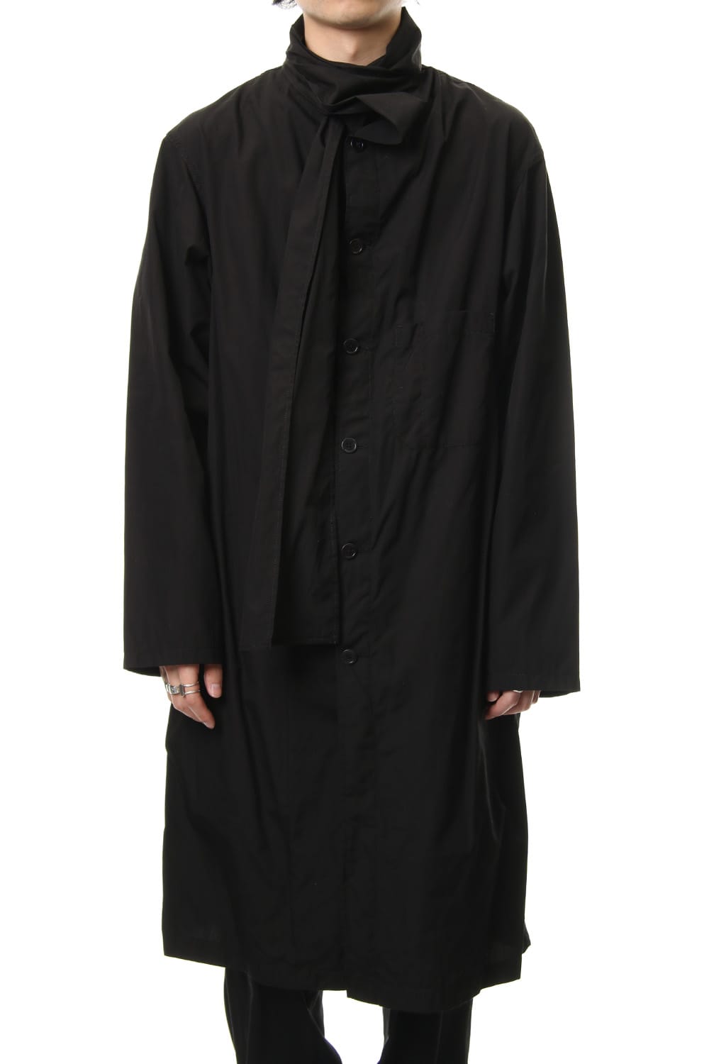 Ring Sewing Broad Scarf Coat