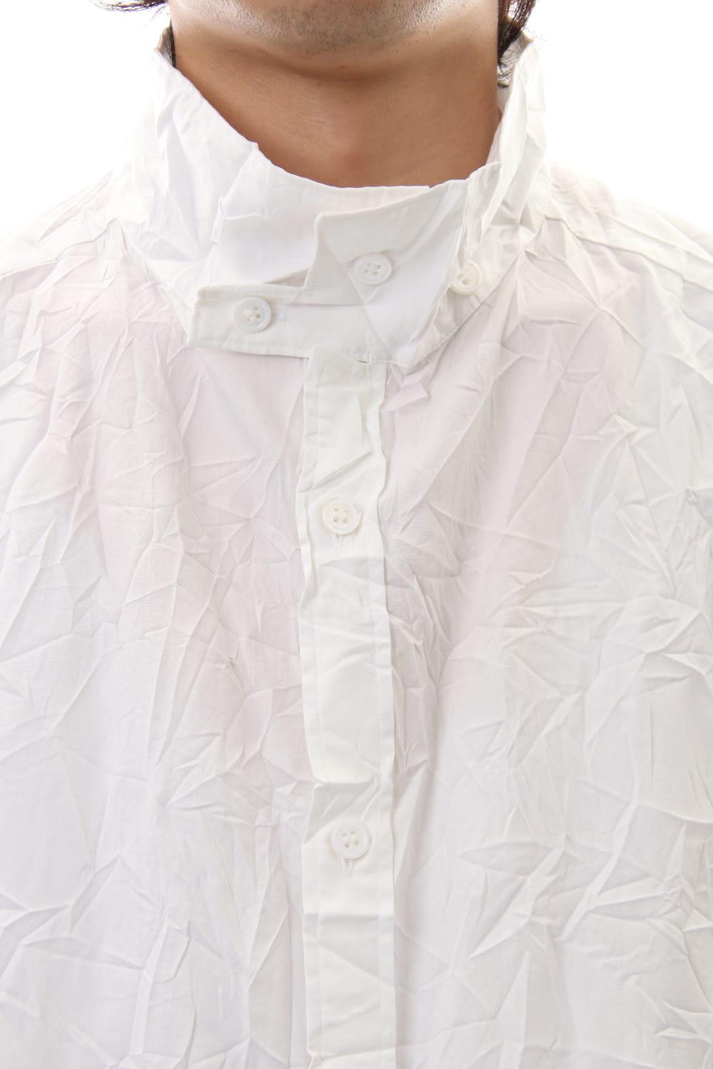 Wrinkle processing Stand Shirt