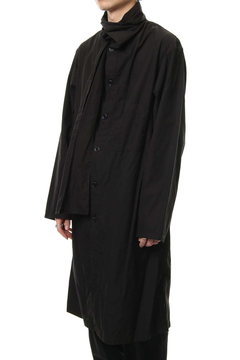 Ring Sewing Broad Scarf Coat