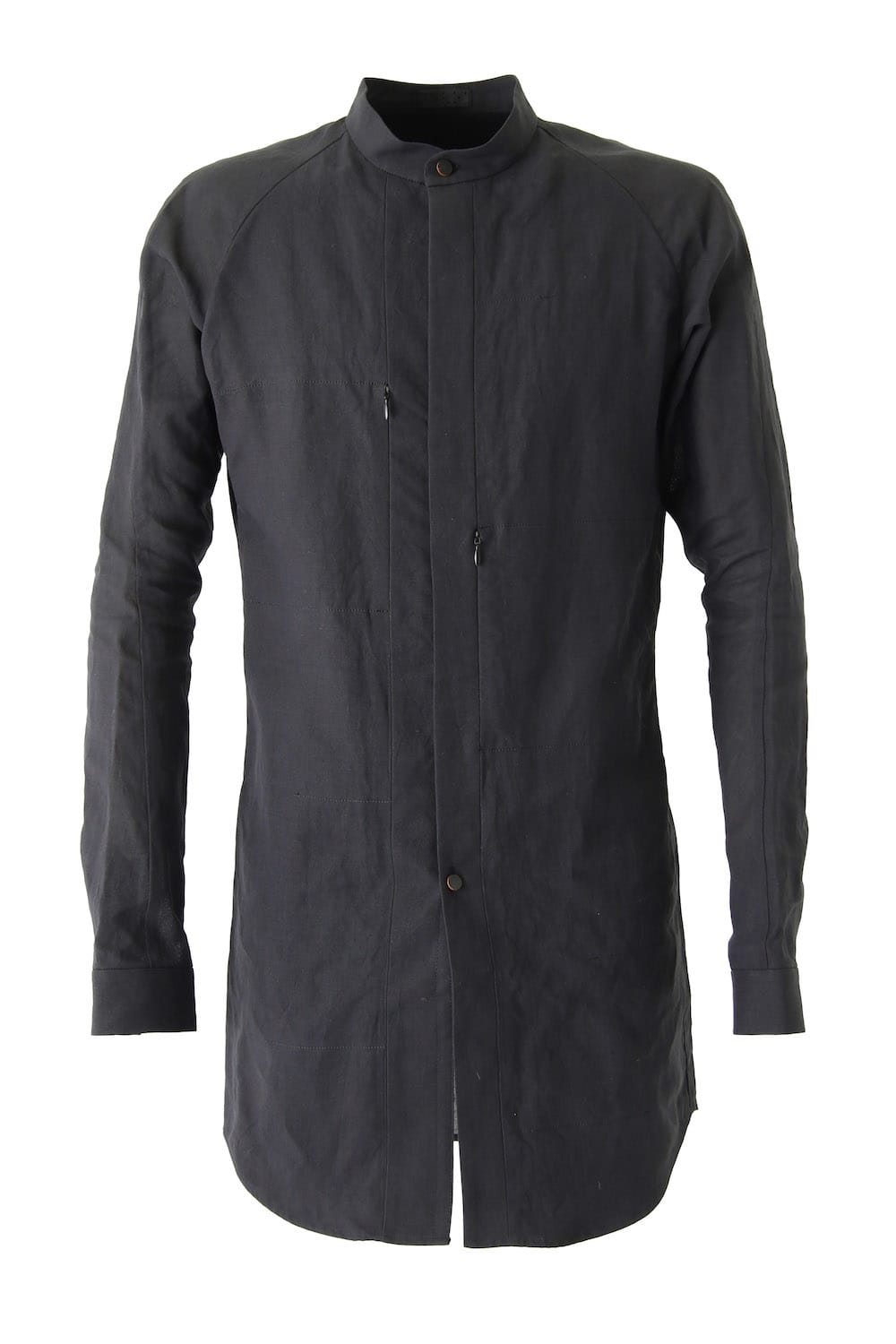 Long Shirt Washi Washer Finish Black