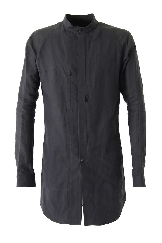 Long Shirt Washi Washer Finish Black