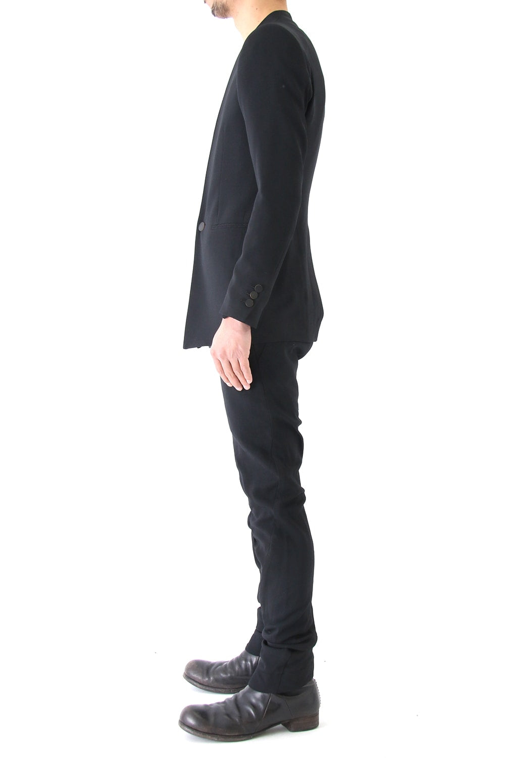 Slim Pants Wool Pique Black