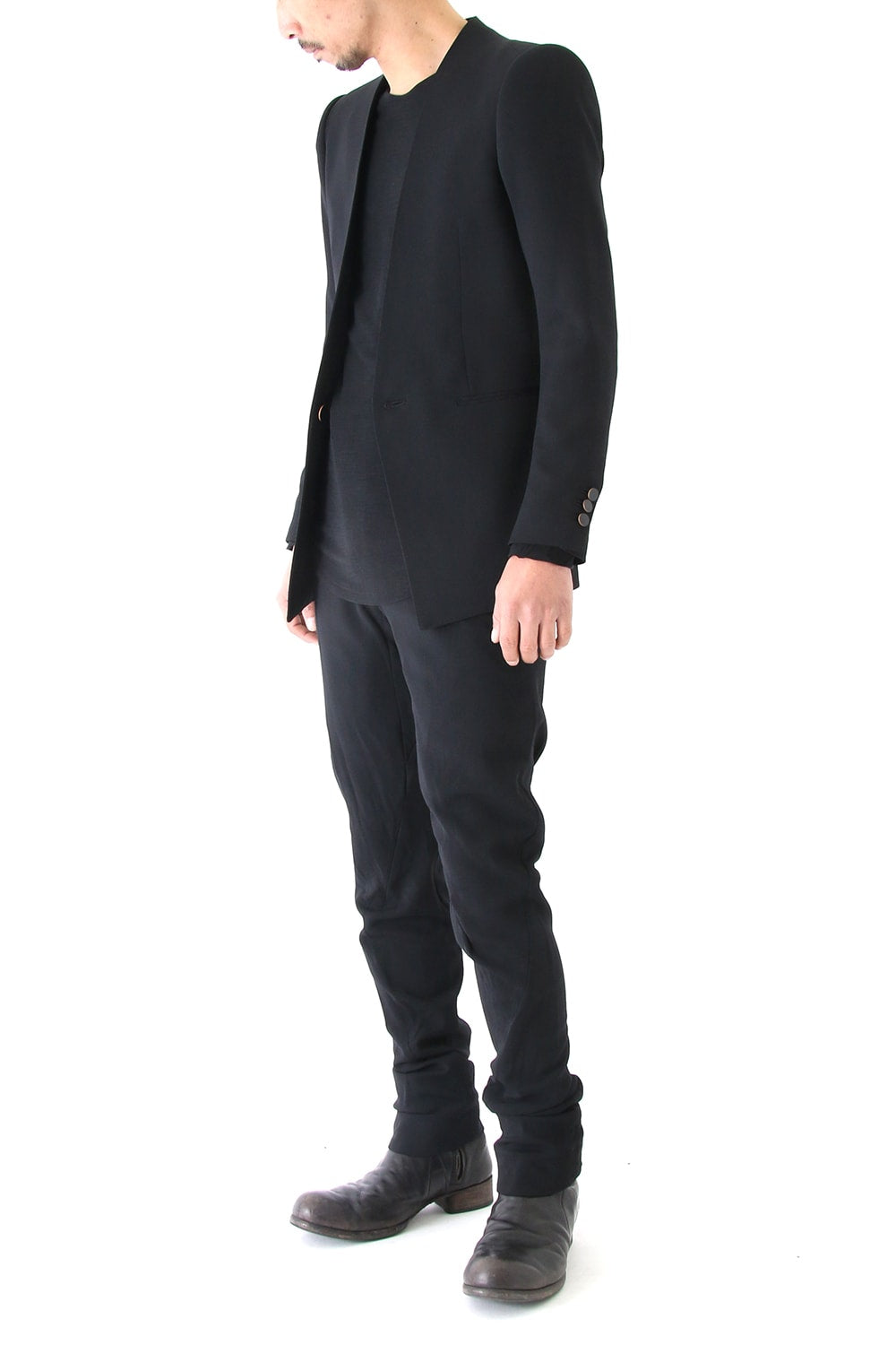 Slim Pants Wool Pique Black