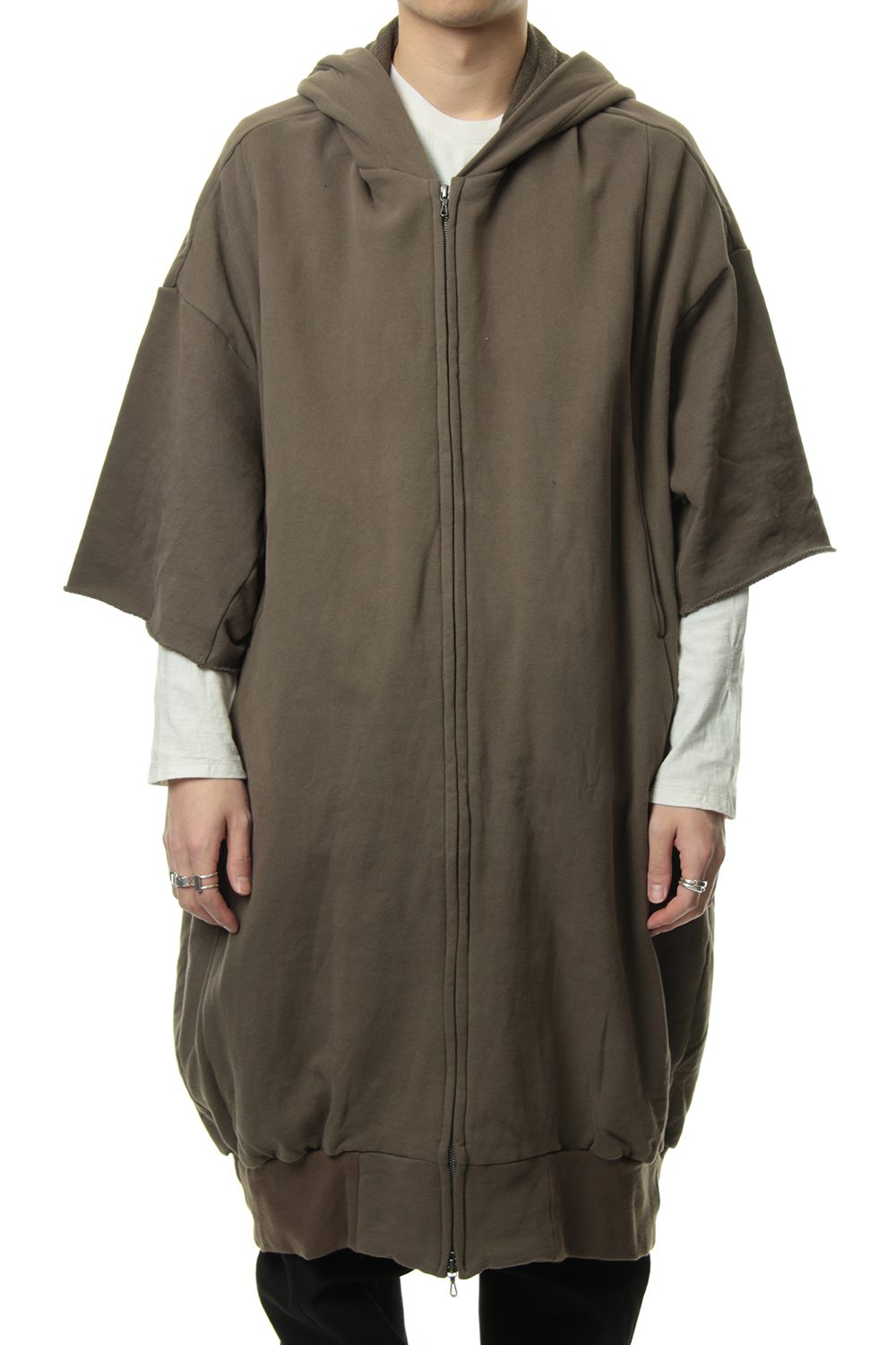 PRINT EXTRA BIG ZIP HOODIE Dust