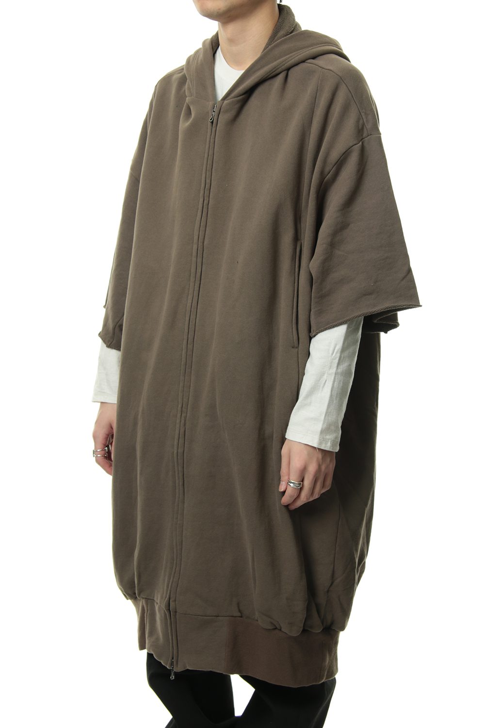 PRINT EXTRA BIG ZIP HOODIE Dust