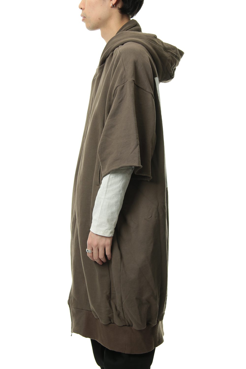 PRINT EXTRA BIG ZIP HOODIE Dust