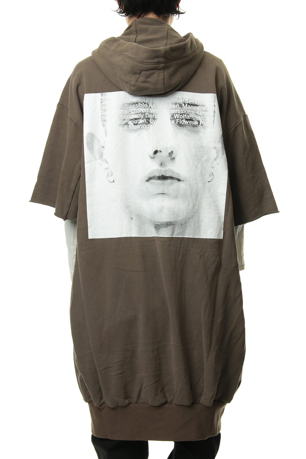 PRINT EXTRA BIG ZIP HOODIE Dust