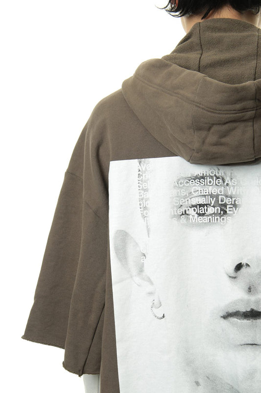 PRINT EXTRA BIG ZIP HOODIE Dust