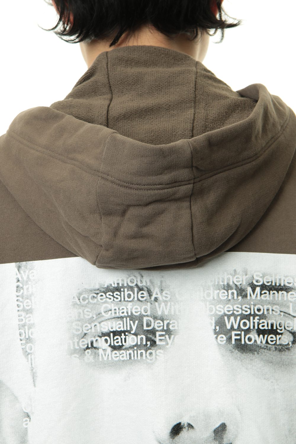 PRINT EXTRA BIG ZIP HOODIE Dust