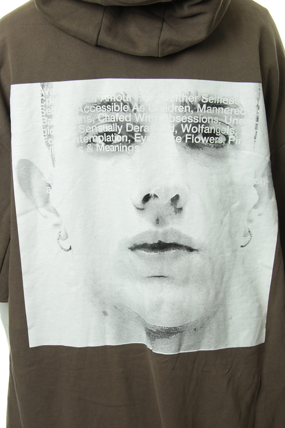 PRINT EXTRA BIG ZIP HOODIE Dust