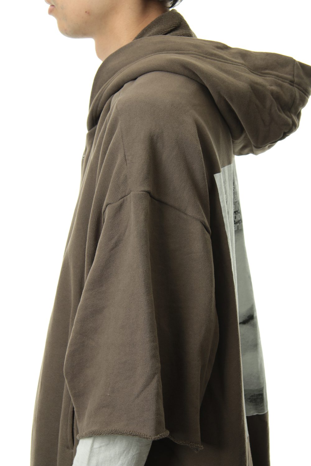 PRINT EXTRA BIG ZIP HOODIE Dust