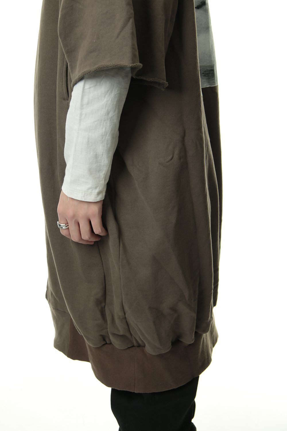 PRINT EXTRA BIG ZIP HOODIE Dust