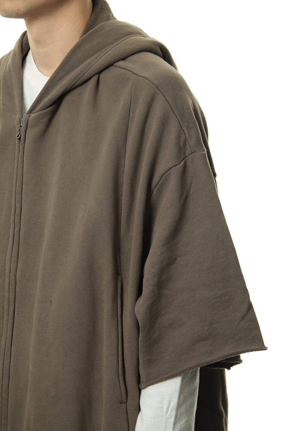 PRINT EXTRA BIG ZIP HOODIE Dust