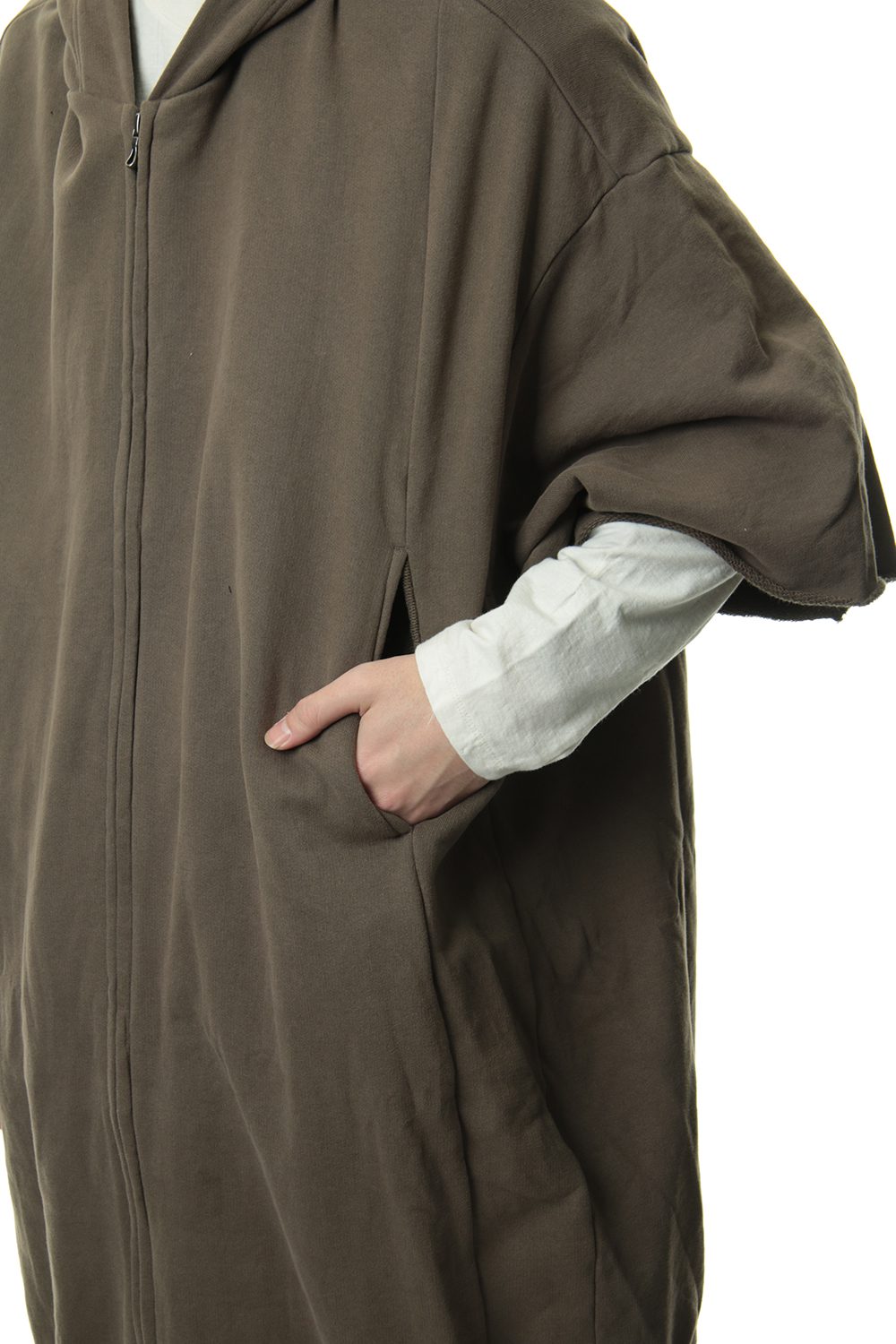 PRINT EXTRA BIG ZIP HOODIE Dust