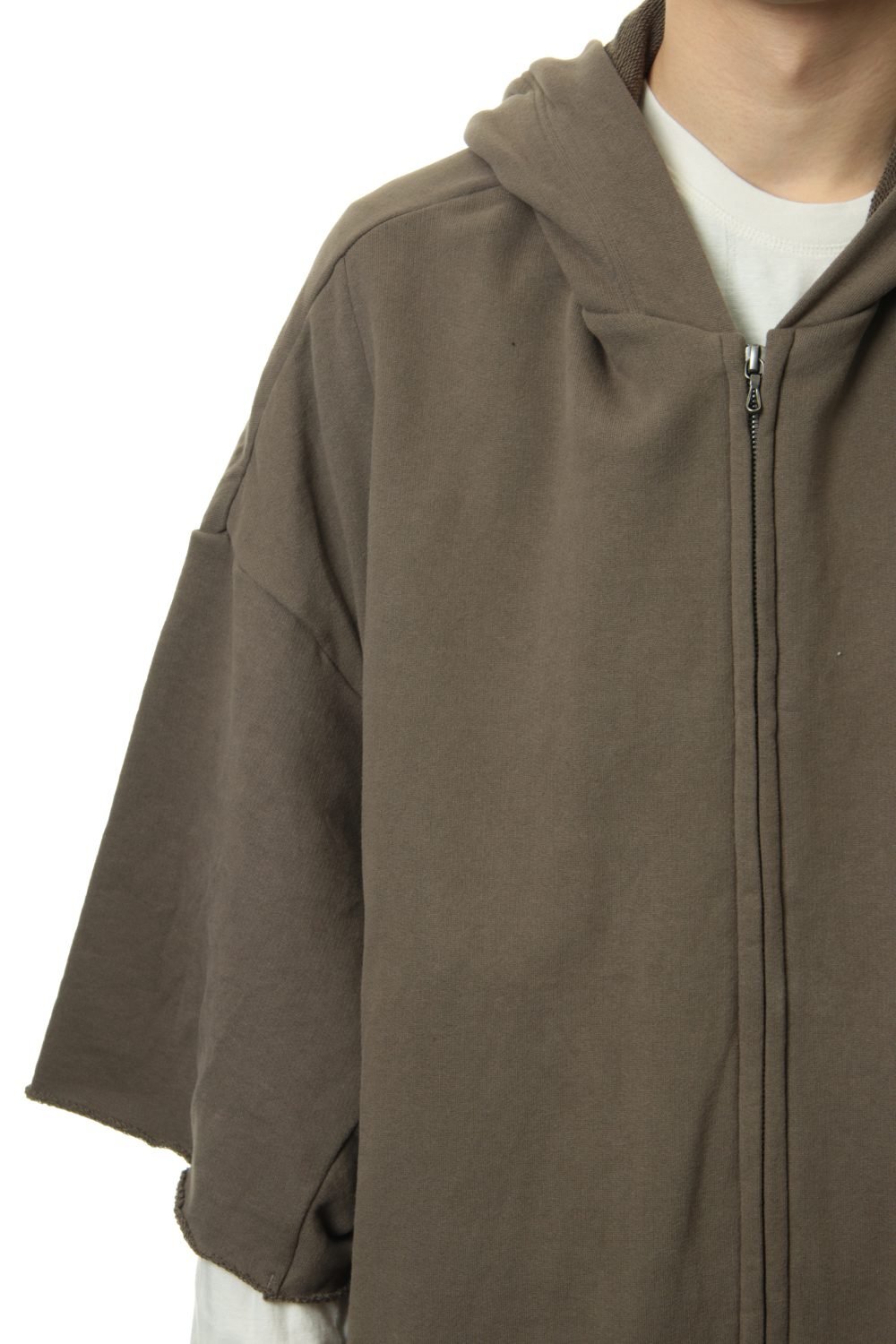 PRINT EXTRA BIG ZIP HOODIE Dust