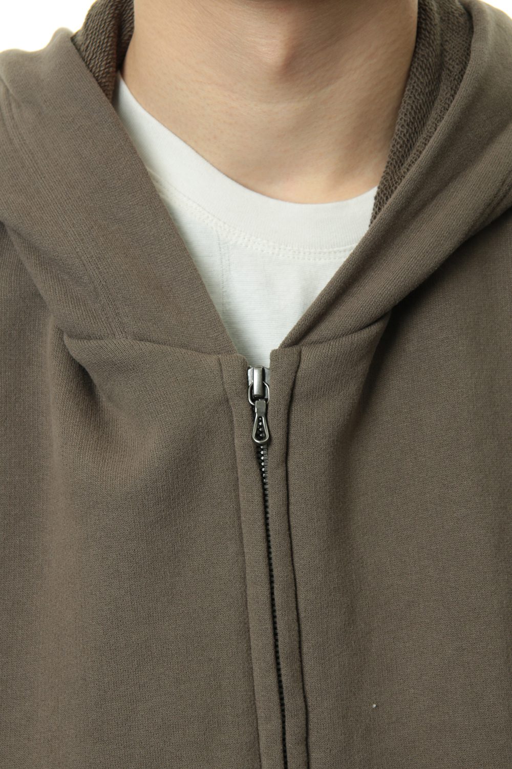 PRINT EXTRA BIG ZIP HOODIE Dust