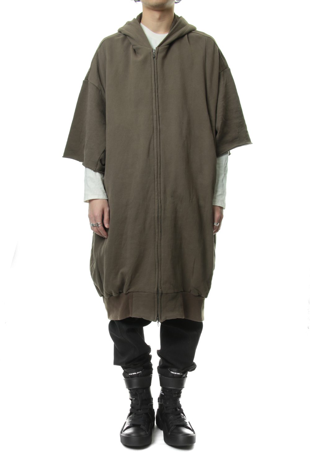 PRINT EXTRA BIG ZIP HOODIE Dust