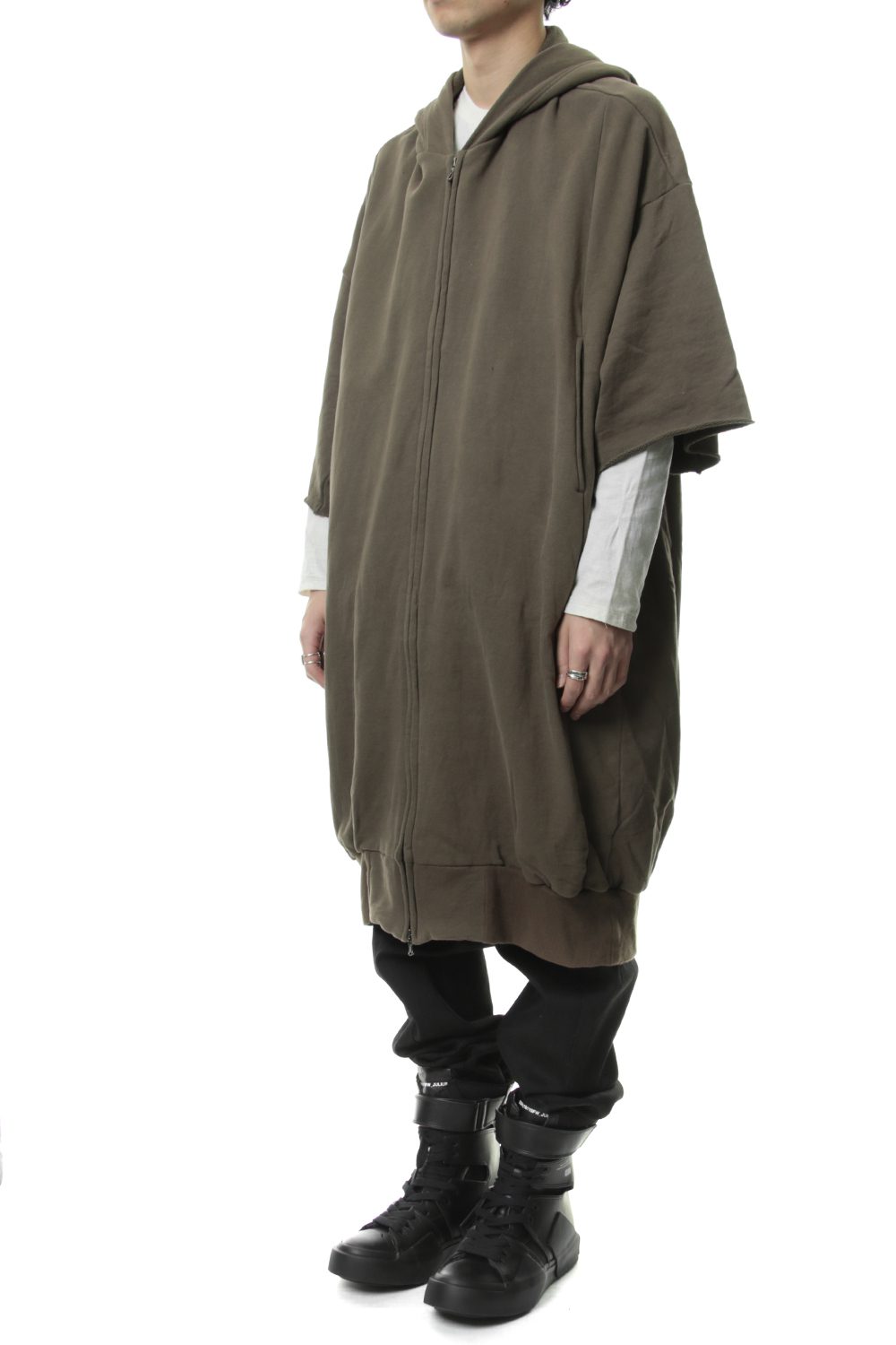 PRINT EXTRA BIG ZIP HOODIE Dust