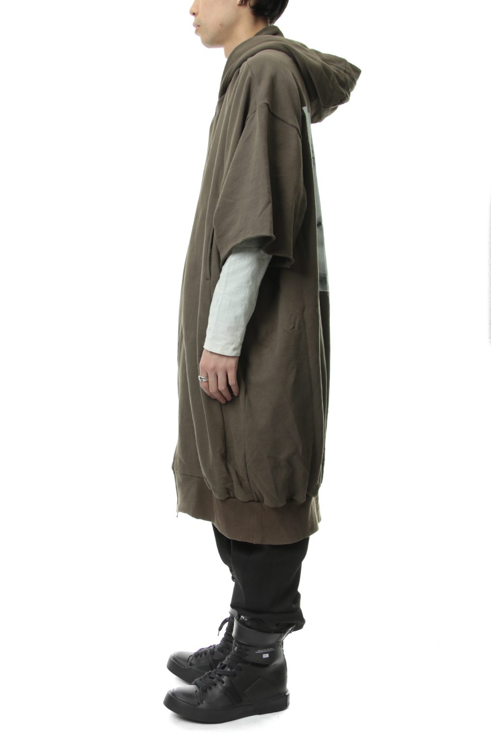 PRINT EXTRA BIG ZIP HOODIE Dust