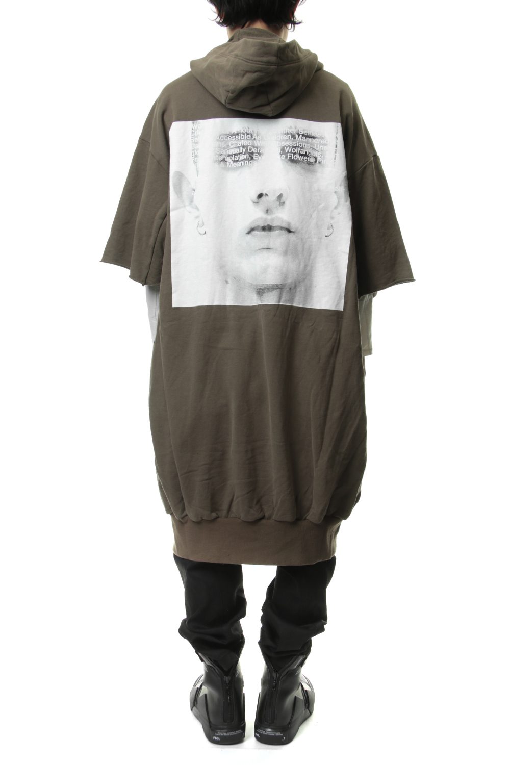 PRINT EXTRA BIG ZIP HOODIE Dust