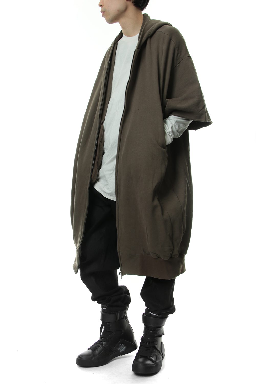 PRINT EXTRA BIG ZIP HOODIE Dust